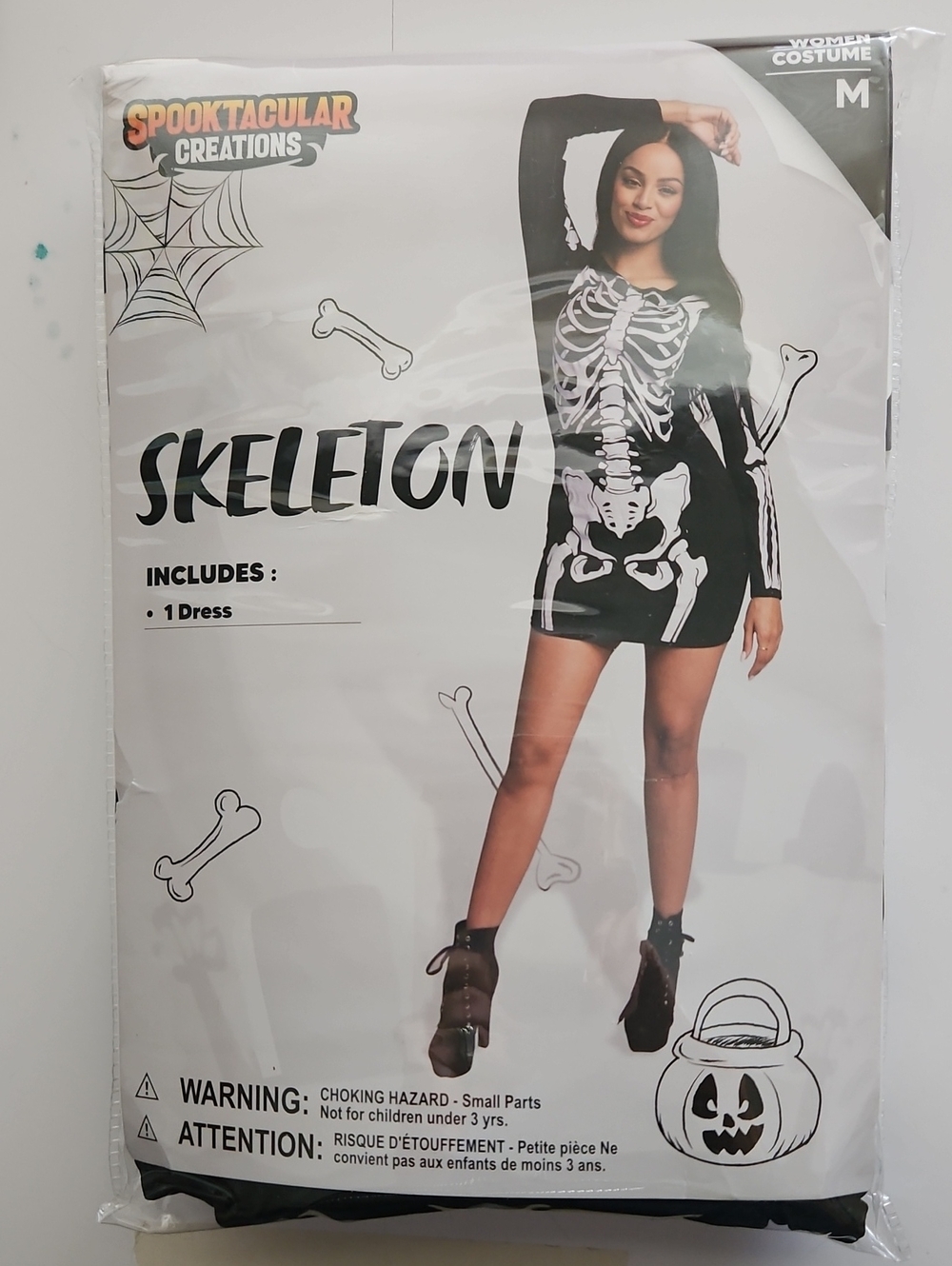 Women's Black Skeleton Dress Costume